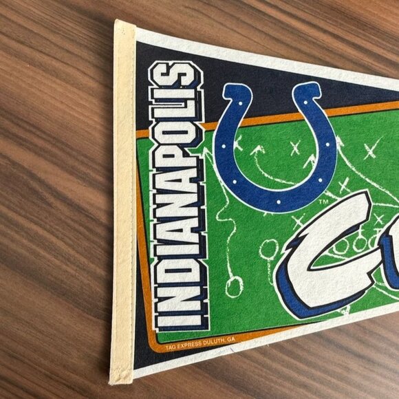Vintage 1996 Indianapolis Colts Felt Pennant NFLP Tag Express - Picture 2 of 15